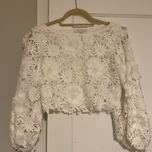 Milly Floral Camila Top White, New, Size 2